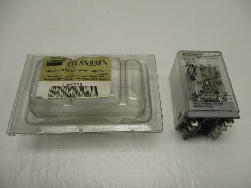DAYTON 5X838N RELAY 120VAC 16A * NEW IN ORIGINAL PACKAGE *