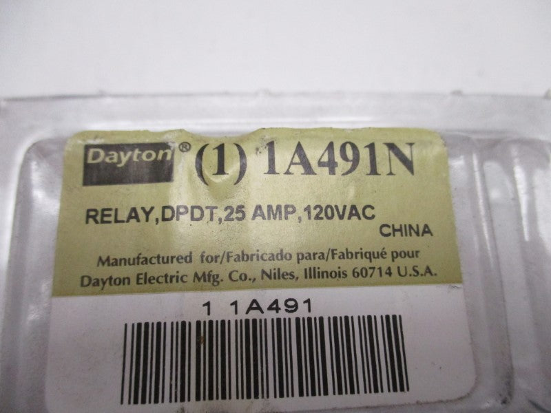 DAYTON 1A491N RELAY 120VAC 25A NSMP