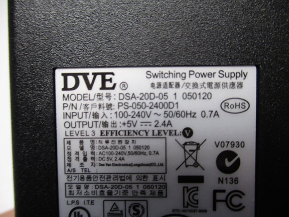 DVE DSA-20D-05 PS-050-2400D1-NA NSMP