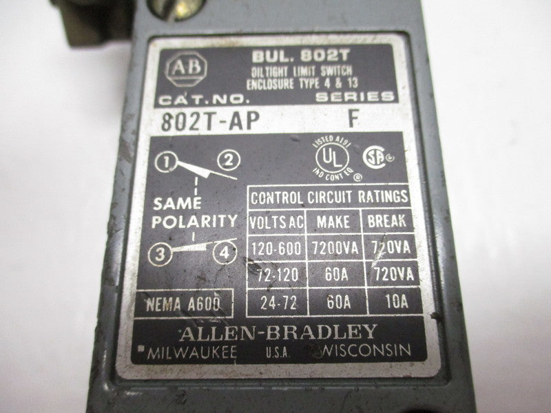 ALLEN BRADLEY 802T-AP SER. F (AS PICTURED) UNMP