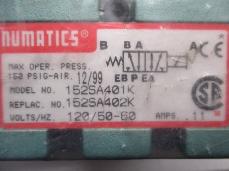NUMATICS 152SA402K 120VAC NSNP
