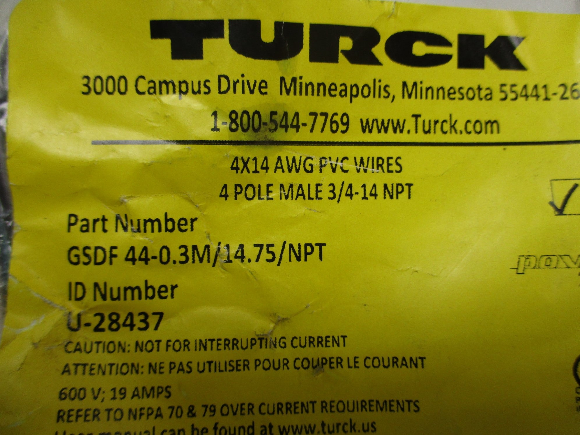 TURCK GSDF44-0.3M/14.75/NPT NSMP