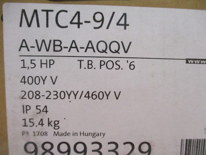 GRUNDFOS MTC4-9/4A-WB-A-AQQV NSMP