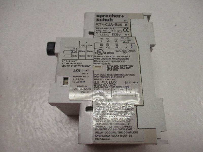 SPECHER+SCHUH KT4-C2A-B25 1.6-2.5A NSMP