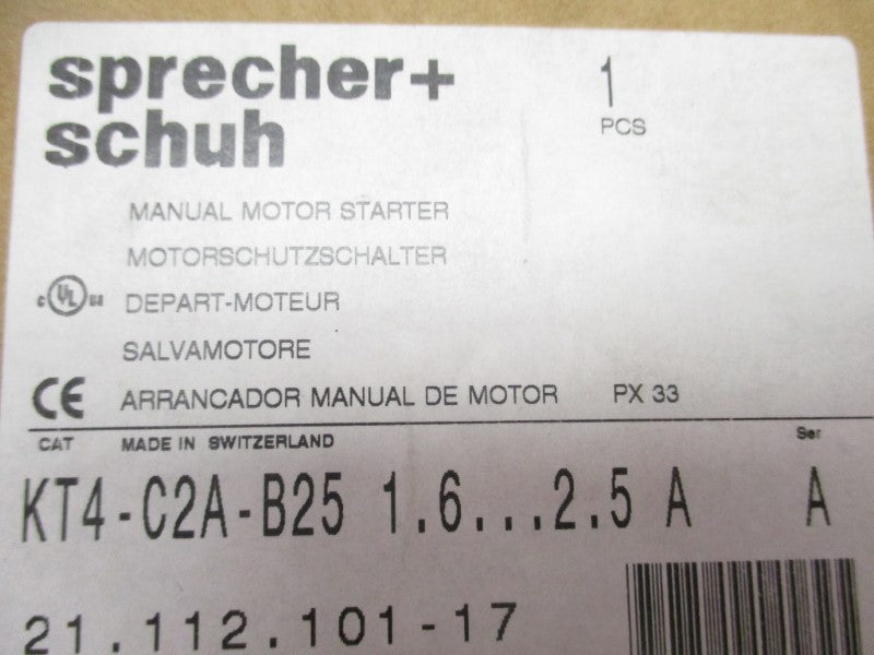 SPECHER+SCHUH KT4-C2A-B25 1.6-2.5A NSMP