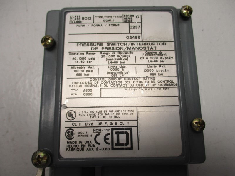 SQUARE D 9012GCW-1 NSNP