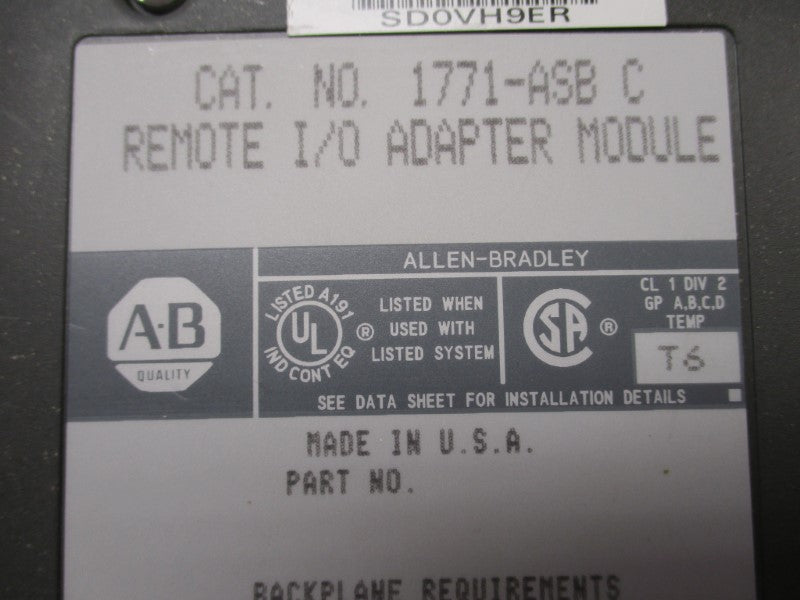 ALLEN BRADLEY 1771-ASB SER. C F/W F UNMP