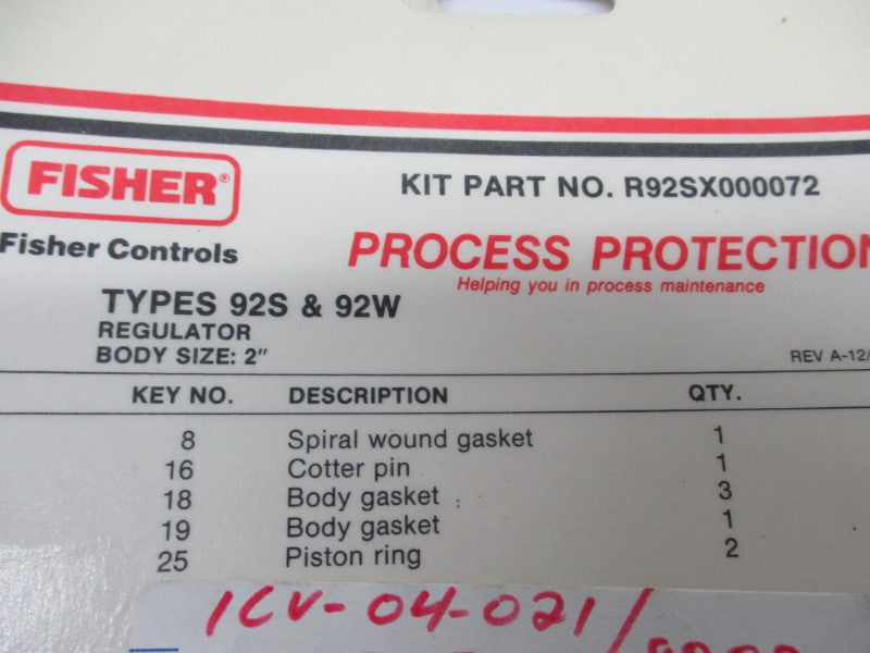 FISHER R92SX000072 NSMP