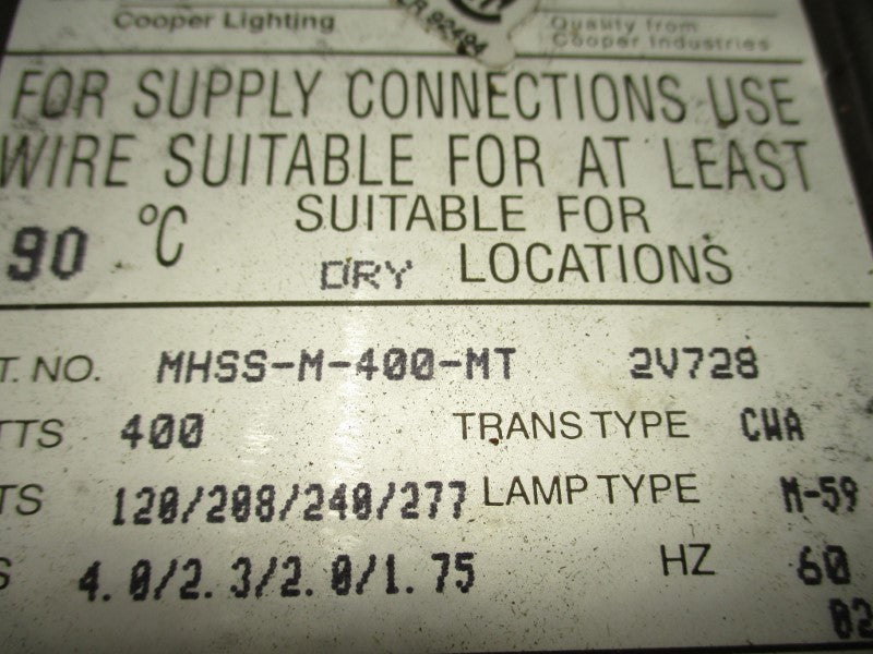 COOPER MHSS-M-400-MT  UNMP