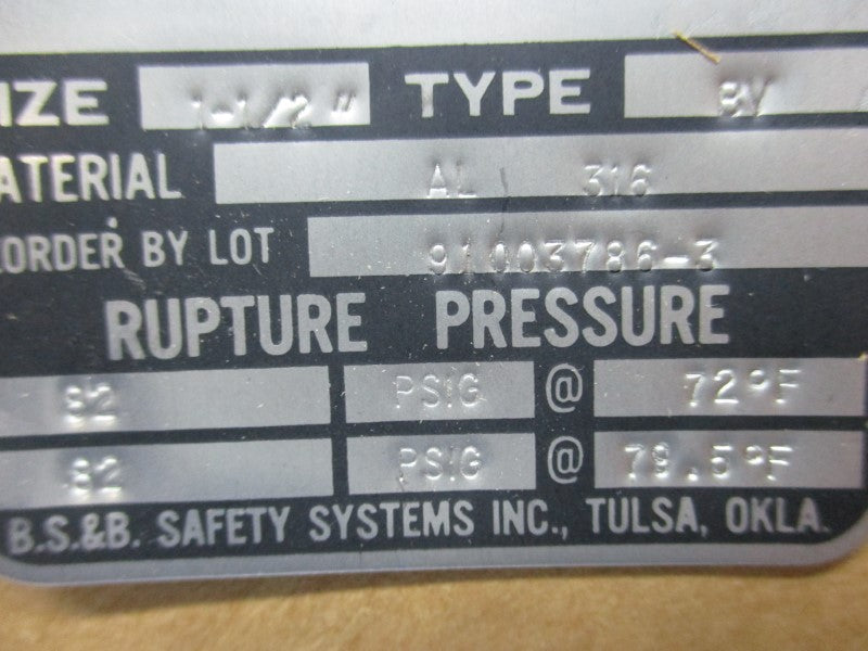 B.S.&B. SAFETY SYSTEMS PSE-4166 NSNP