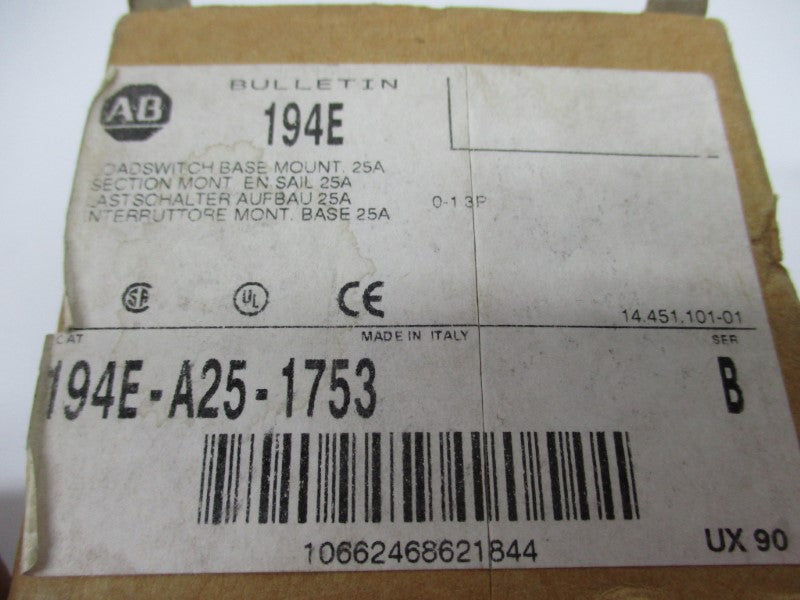 ALLEN BRADLEY 194E-A25-1753 SER. B NSMP