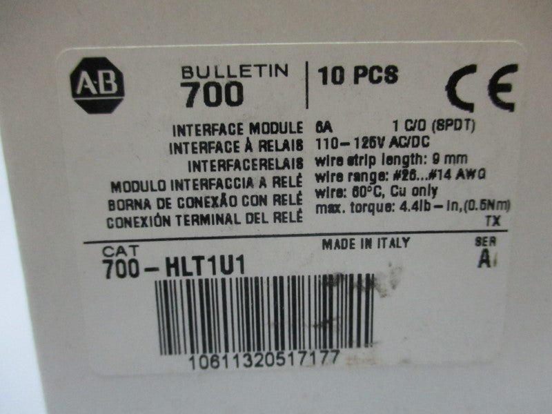 ALLEN BRADLEY 700-HLT1U1 SER. A (BOX OF 10) NSMP
