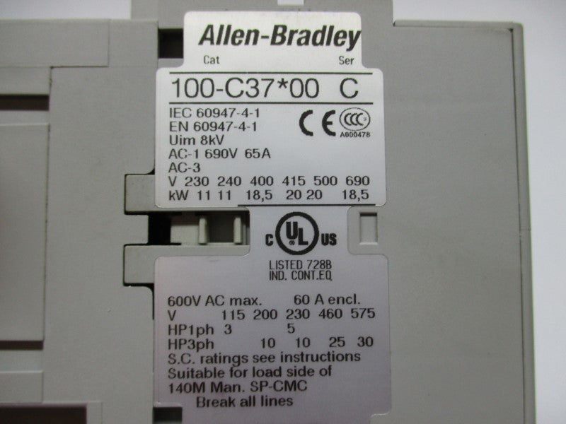 ALLEN BRADLEY 100-C37D10 SER. C 120V NSMP