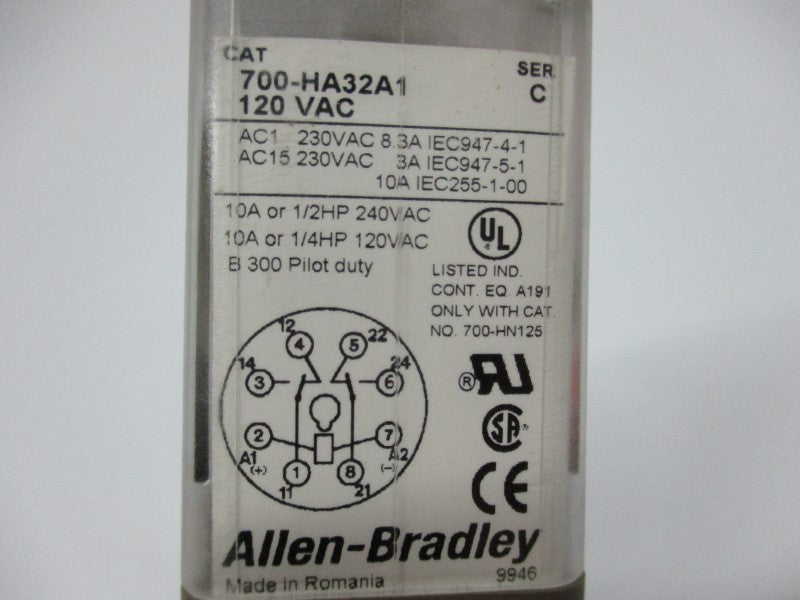 ALLEN BRADLEY 700-HA32A1 SER. C 120VAC UNMP