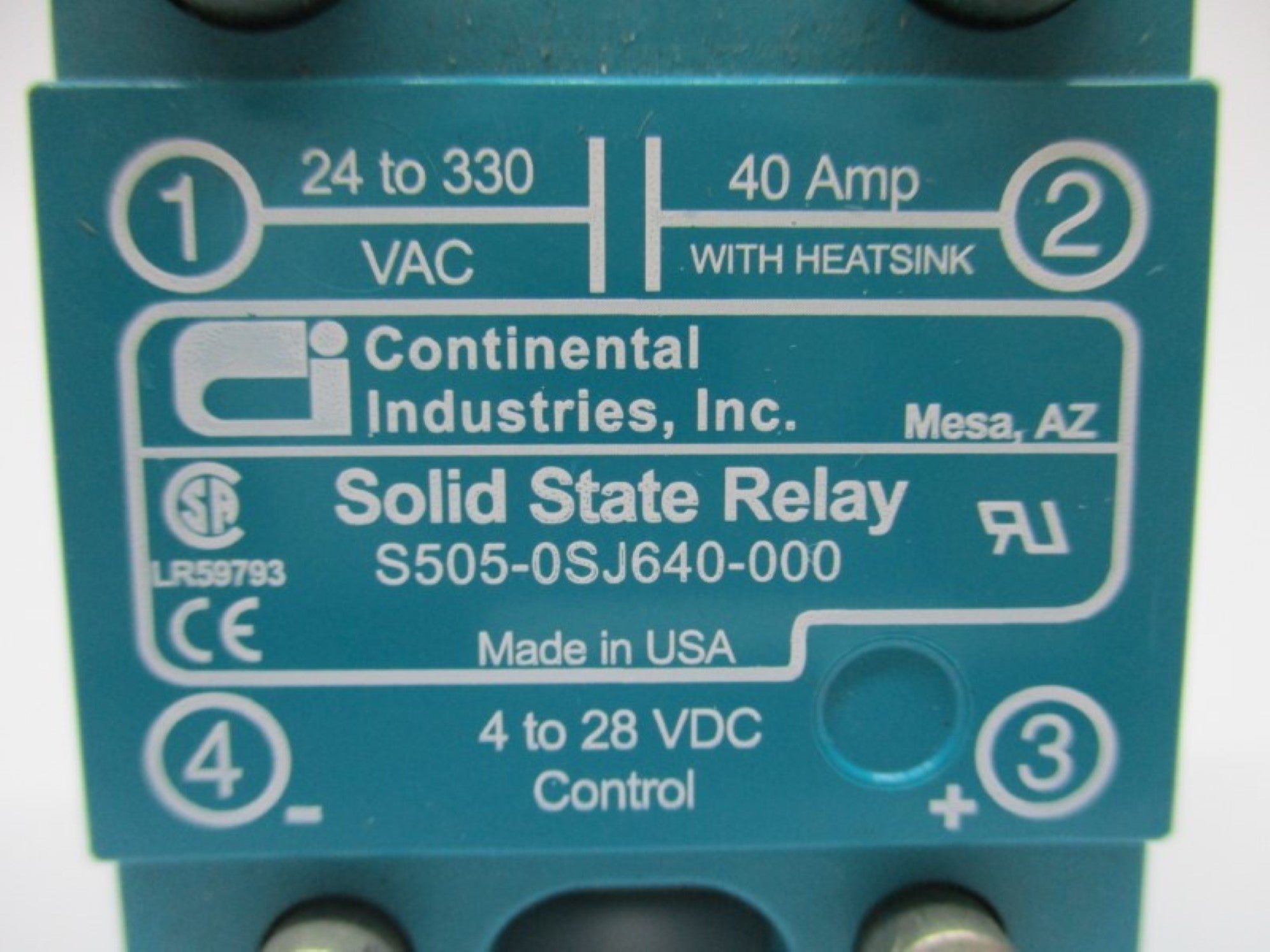 CONTINENTAL INDUSTRIES S505-0SJ640-000 4-28VDC 40A UNMP