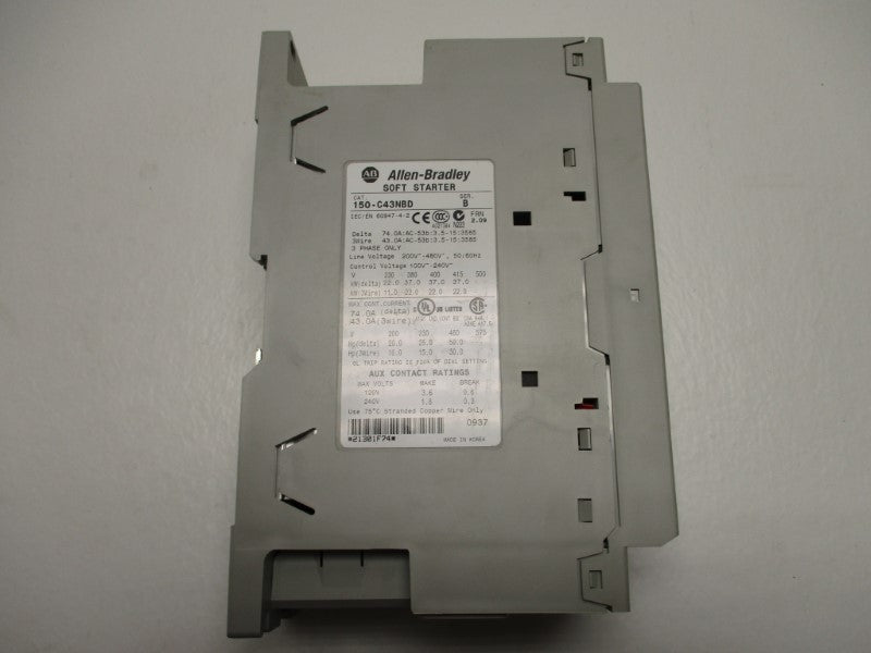 ALLEN BRADLEY 150-C43NBD SOFT STARTER SER. B F/W 2.09 *USED *