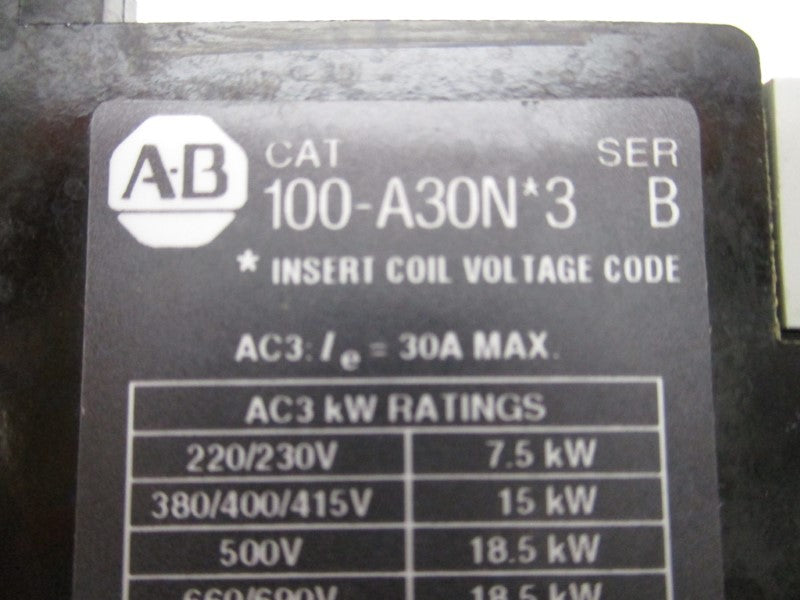 ALLEN BRADLEY 100-A30ND3 SER. B UNMP