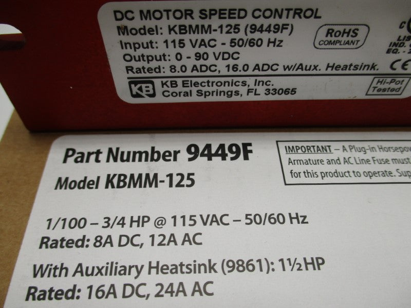 KB ELECTRONICS KBMM-125 (9449F) NSMP