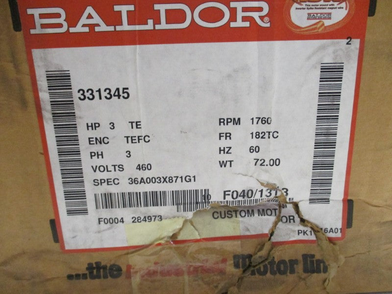 BALDOR 36A003X871G1 331345 * FACTORY SEALED *