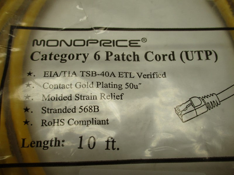 MONOPRICE CAT6-10-YELLOW NSMP