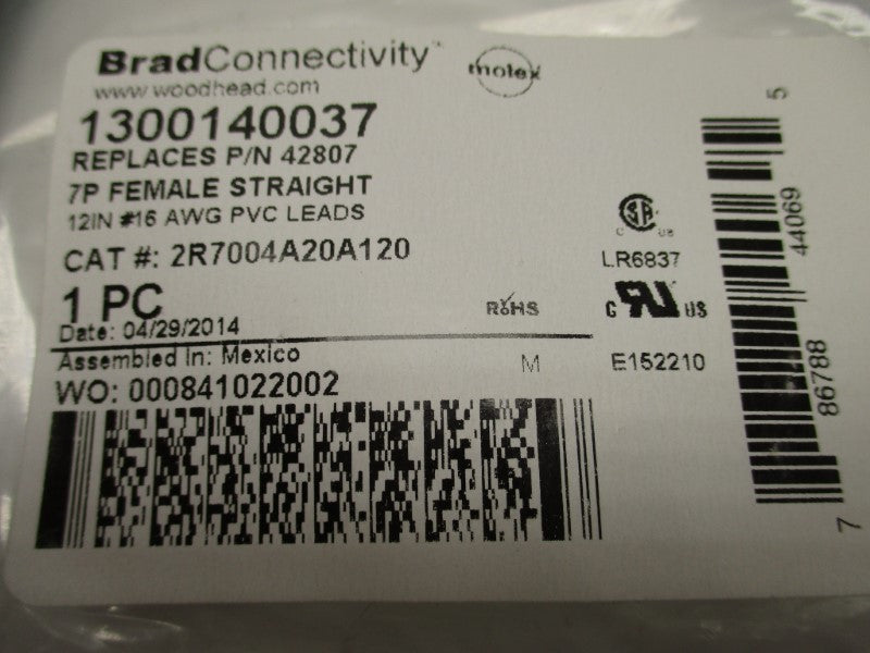 DANIEL WOODHEAD 2R7004A20A120 * NEW IN FACTORY BAG *