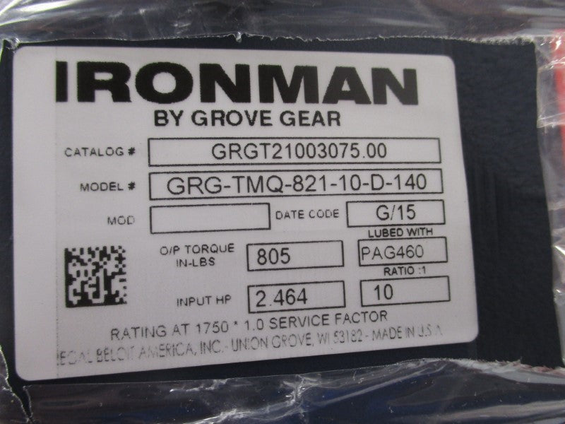 GROVE GEAR GRG-TMQ-821-10-D-140 NSMP