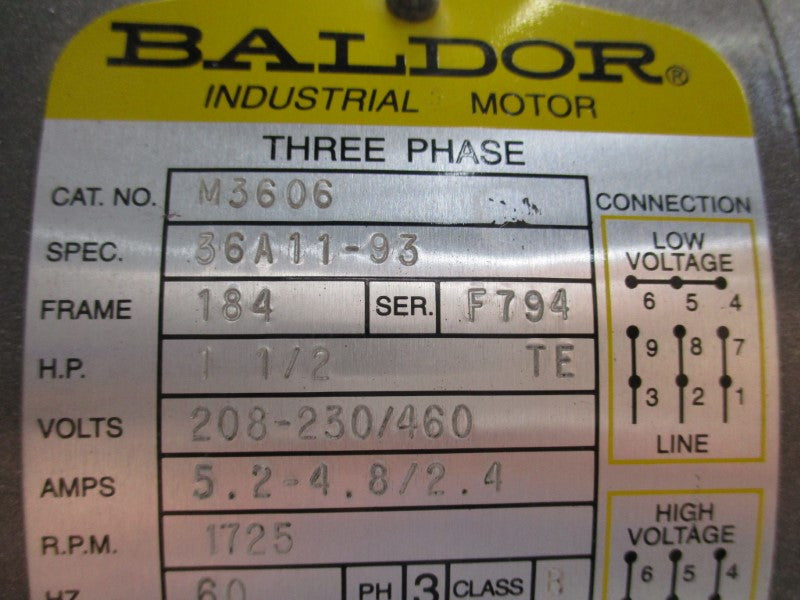 BALDOR M3606 UNMP