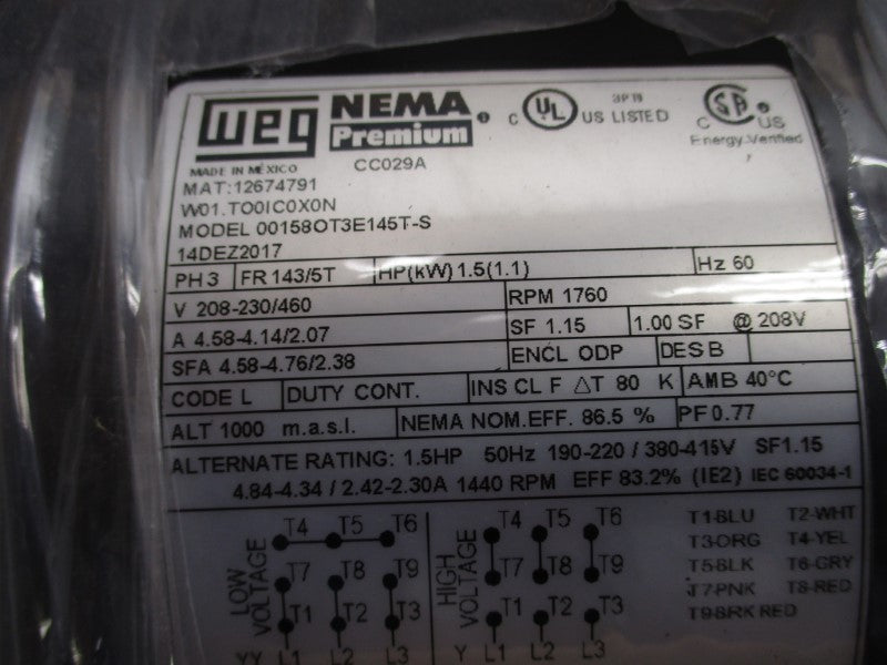 WEG 00158OT3E145T-S NSMP