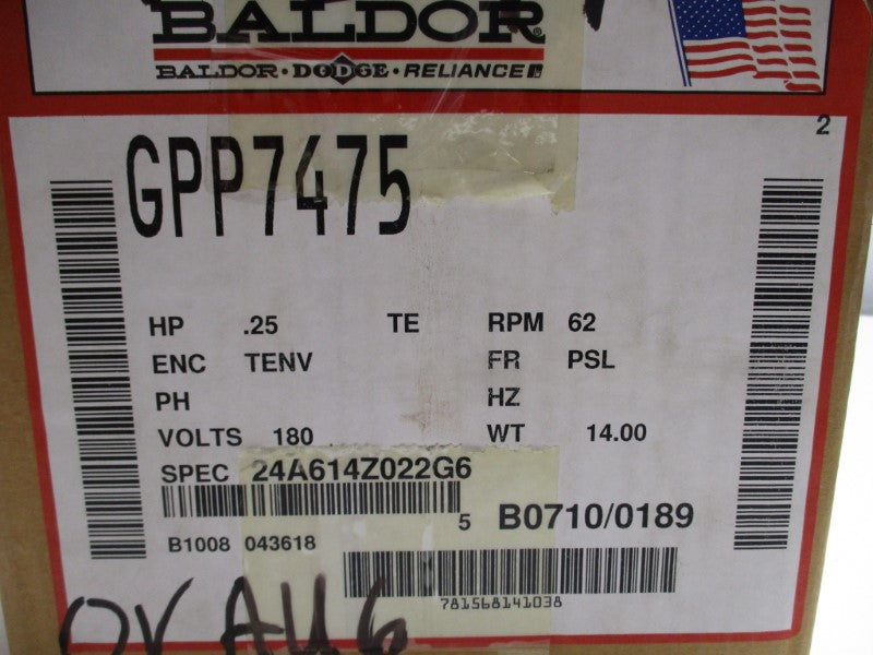BALDOR GPP7475 NSMP