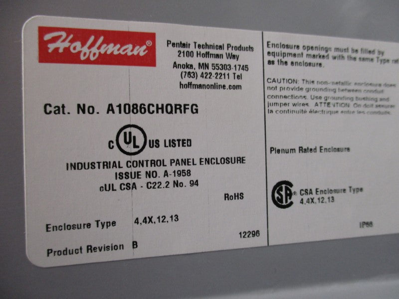 HOFFMAN A1086CHQRFG NSMP