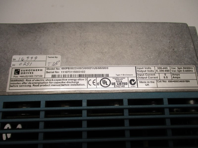 EUROTHERM 690PB/0022/400/3/0/0021/US/0/0/0/0/0 UNMP