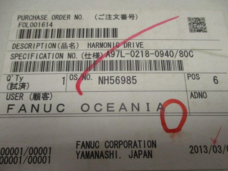 FANUC A97L-0218-0940/80C SHF-20-80-2SH-SP (AS PICTURED) NSMP