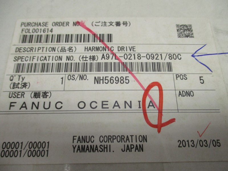 FANUC A97L-0218-0921/80C SHG-25-80-2SH-SP NSMP