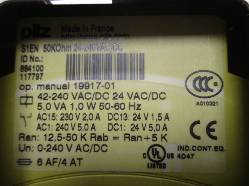 PILZ S1EN50KOHM 24-240VAC/DC NSMP
