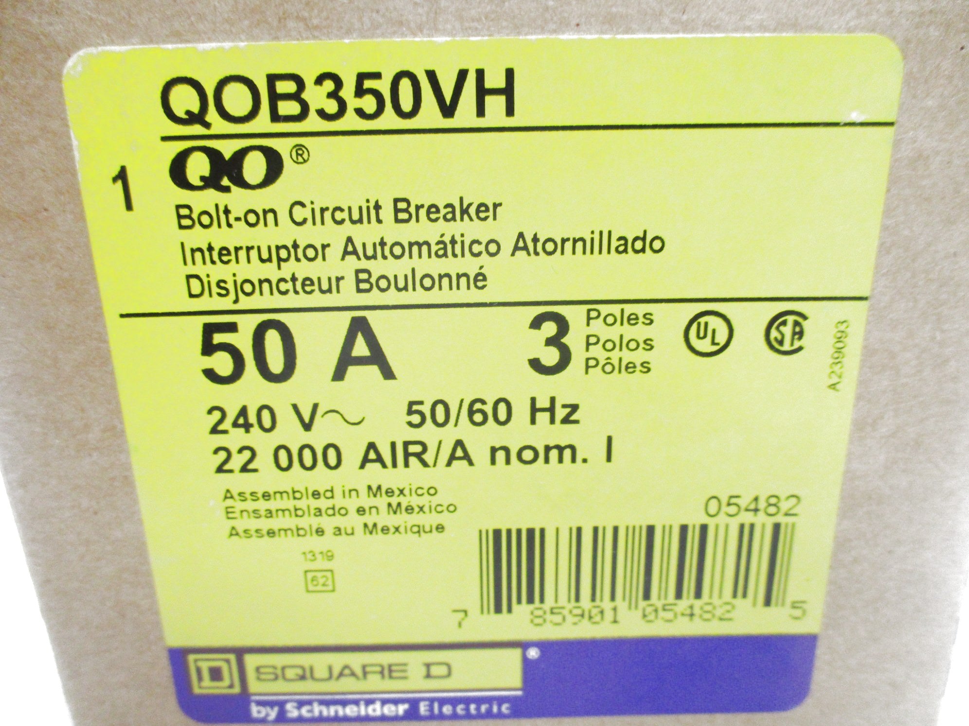 SQUARE D QOB350VH 50A 240V NSMP