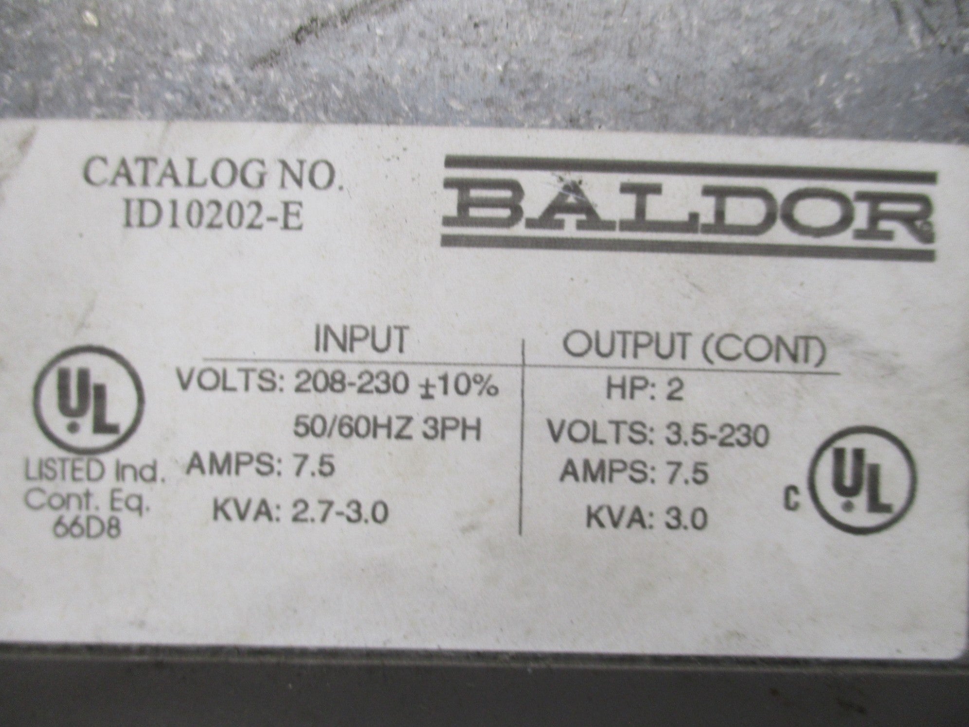 BALDOR 10202-E (AS PICTURED) UNMP