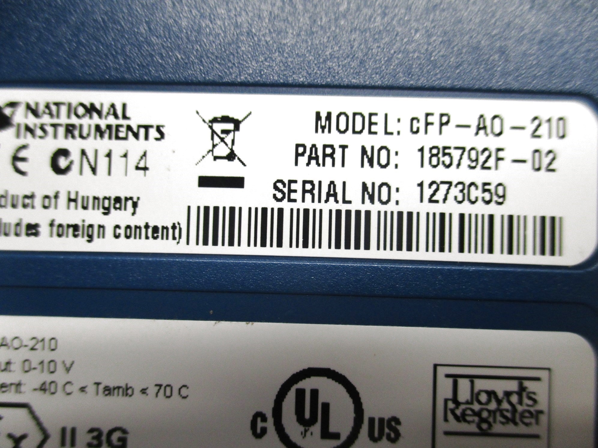 NATIONAL INSTRUMENT CFP-AO-210 NSNP