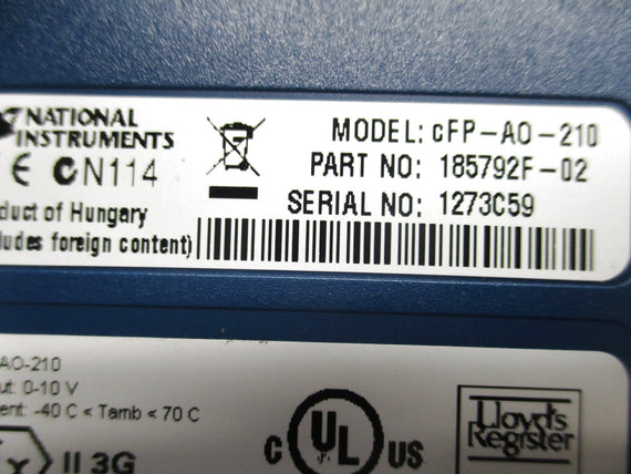 NATIONAL INSTRUMENT CFP-AO-210 NSNP