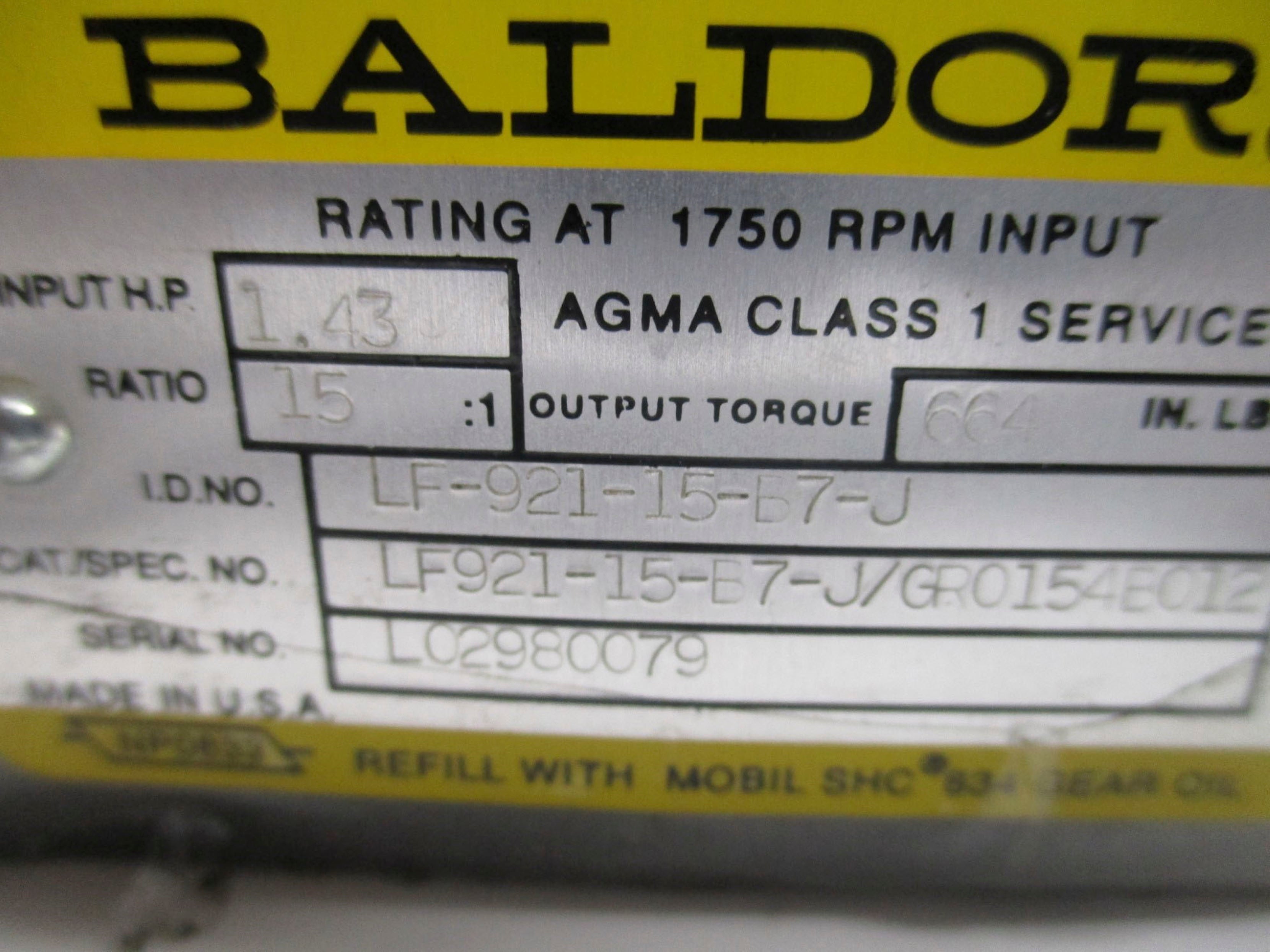 BALDOR LF921-15-B7-J NSNP