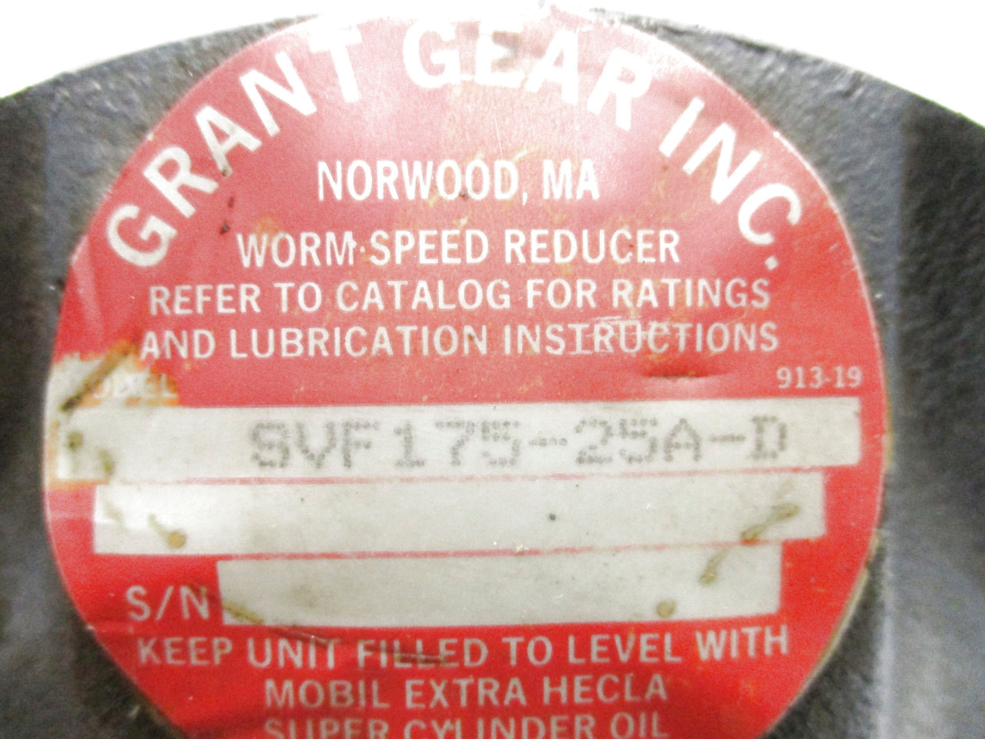 GRANT GEAR SVF175-25A-D UNMP