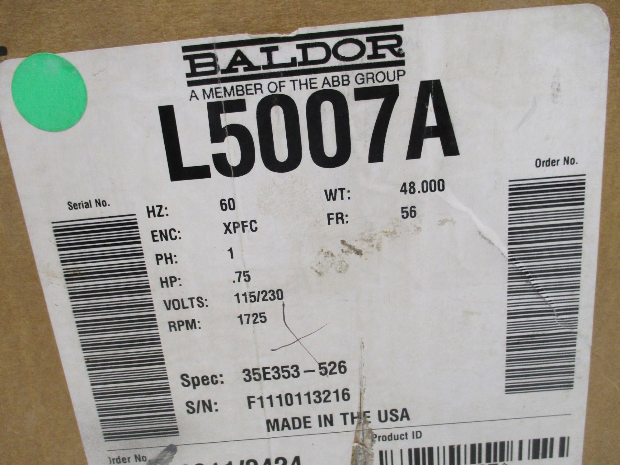 BALDOR L5007A (AS PICTURED) NSMP