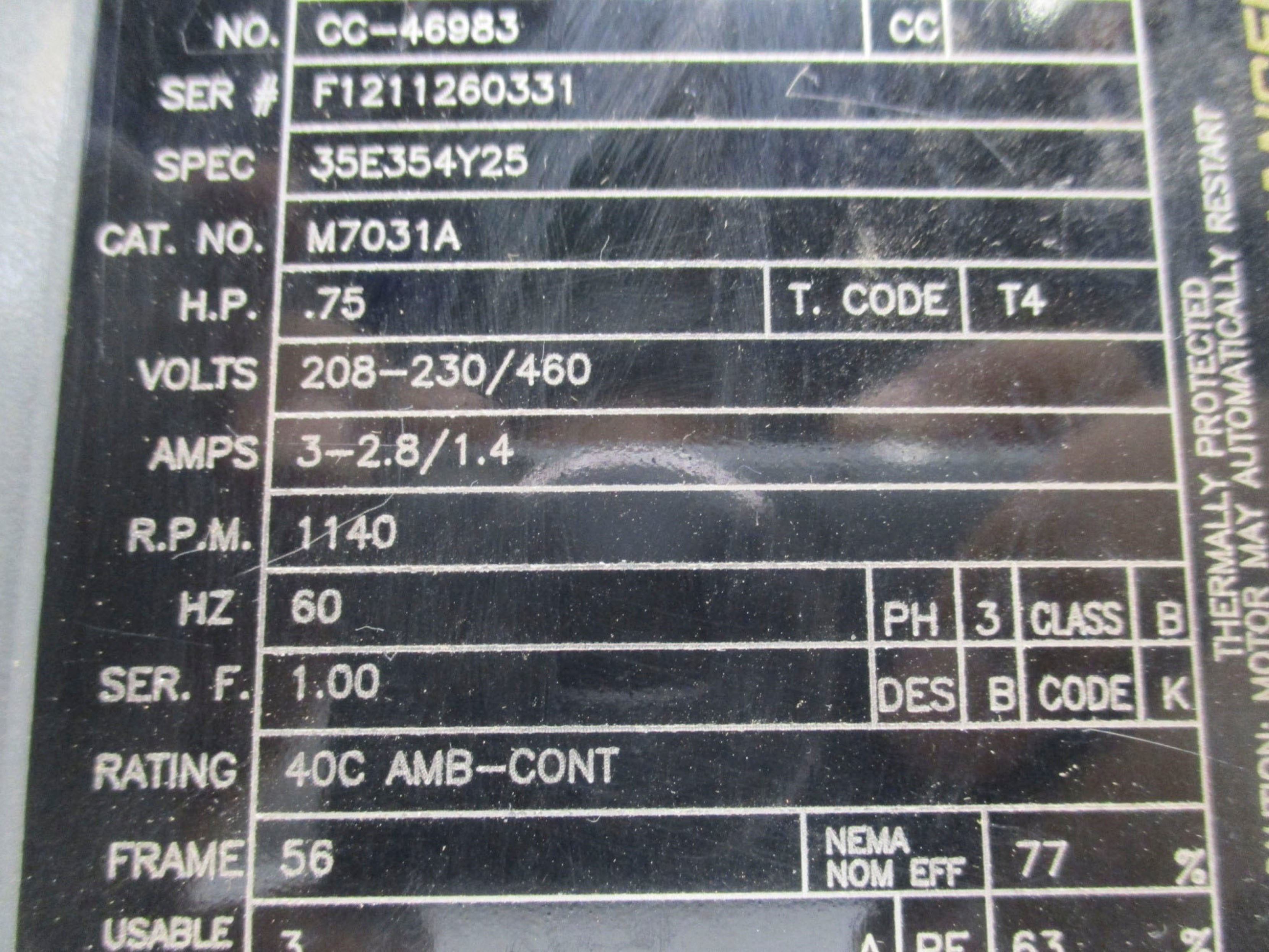 BALDOR M7031A (AS PICTURED) NSMP