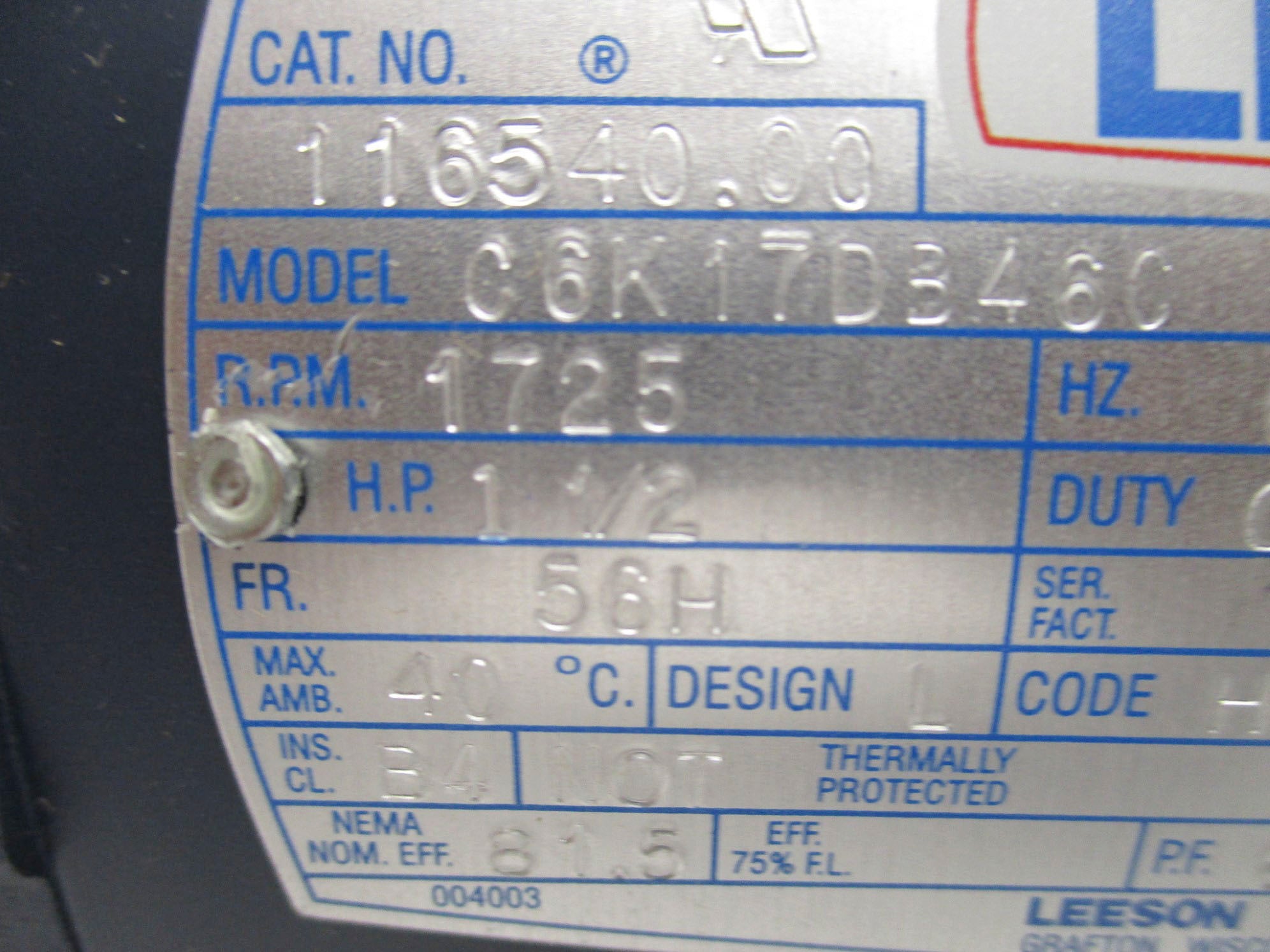 LEESON C6K17DB46C NSMP