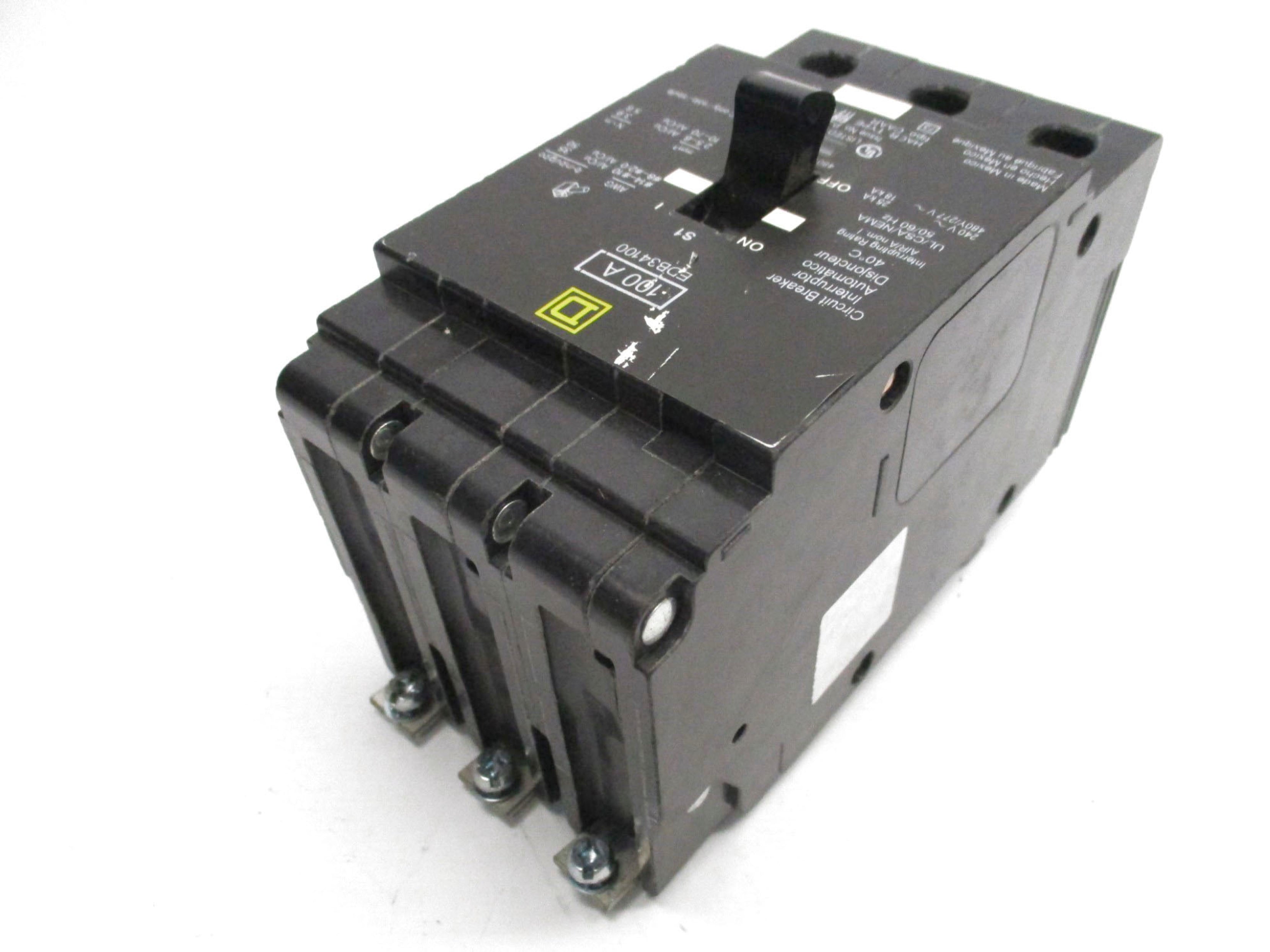 SQUARE D EDB34100 277V 100A UNMP