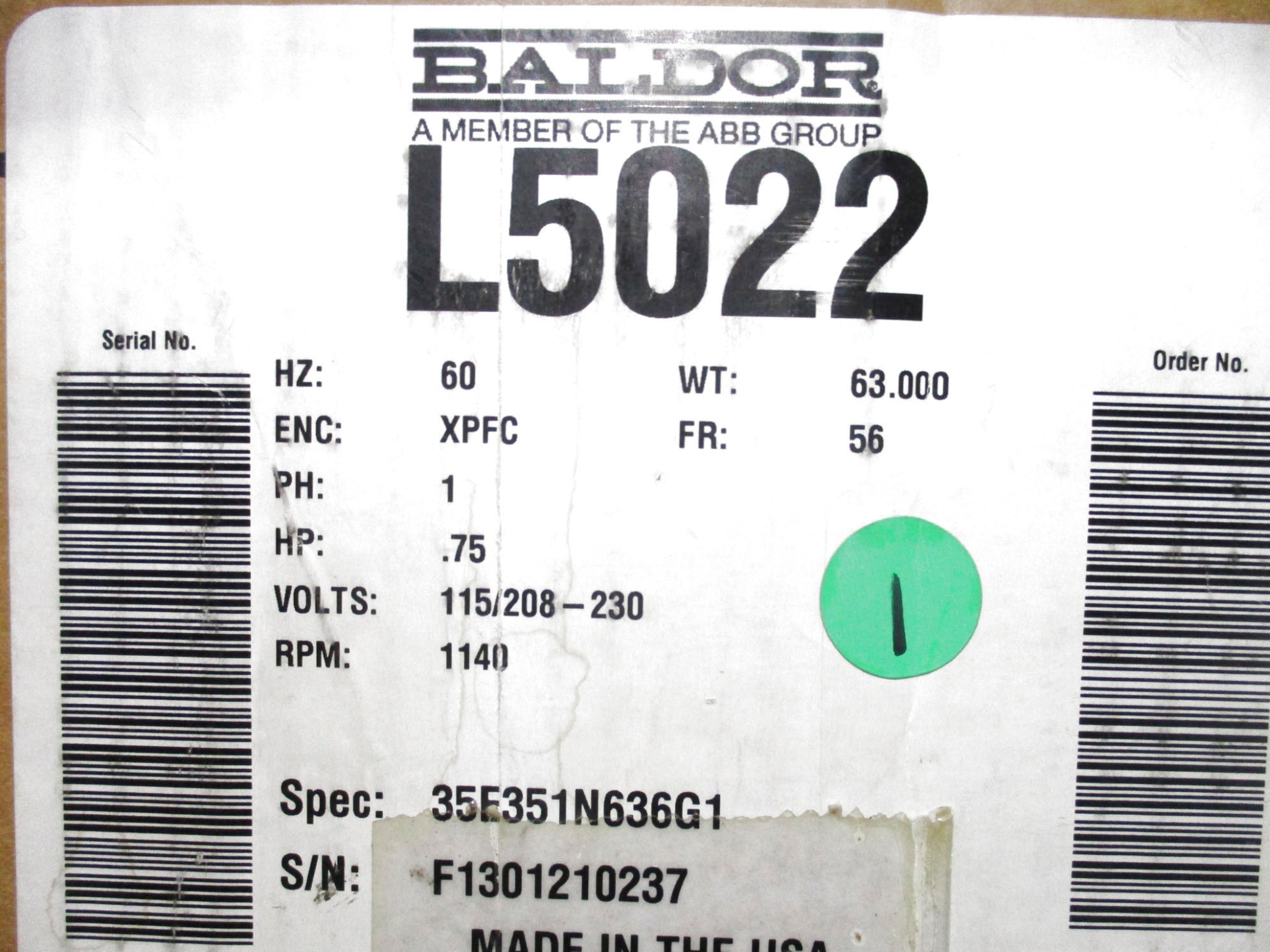 BALDOR L5022 NSMP