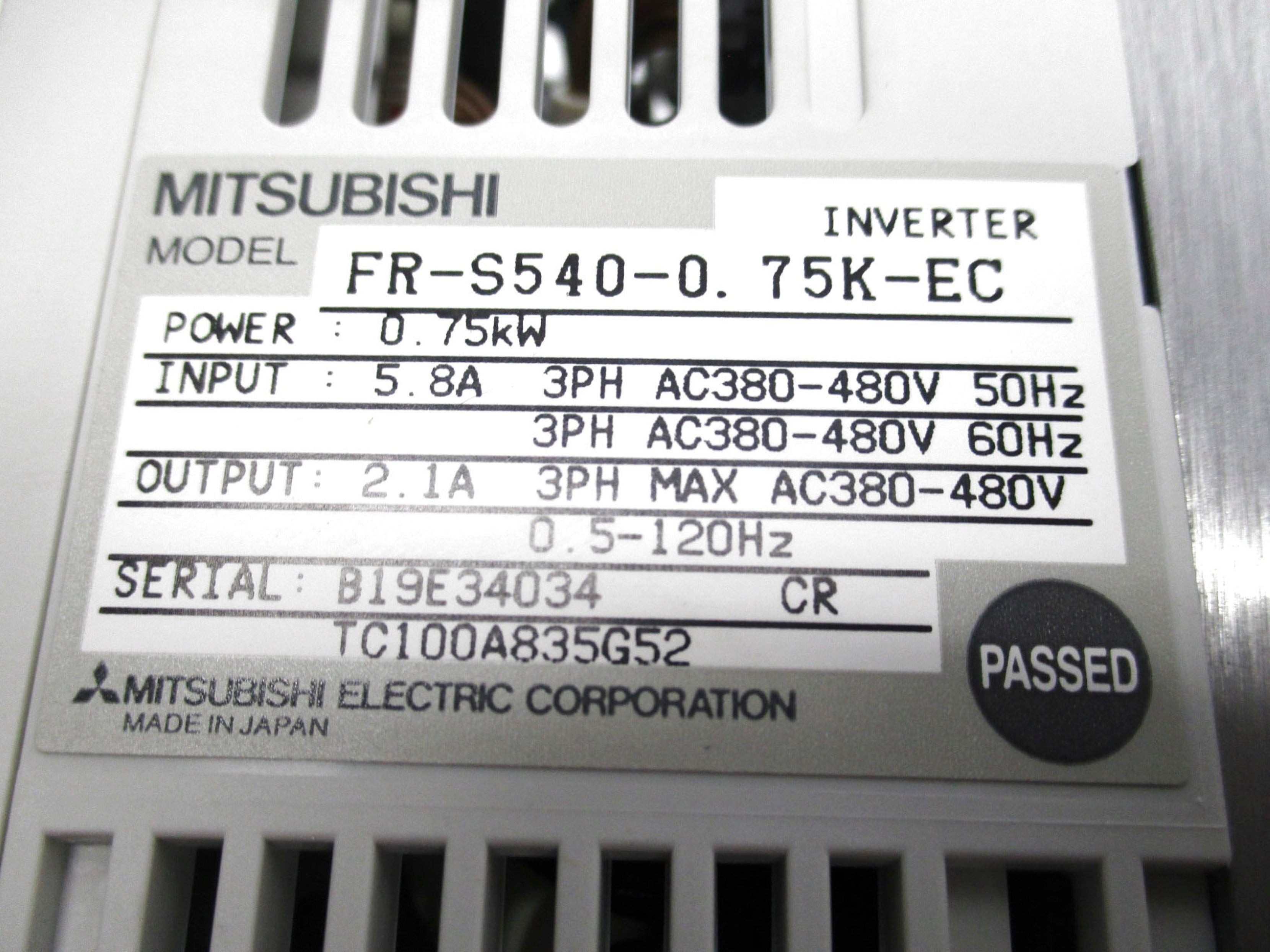 MITSUBISHI FR-S540-0.75K-EC (AS PICTURED) NSMP