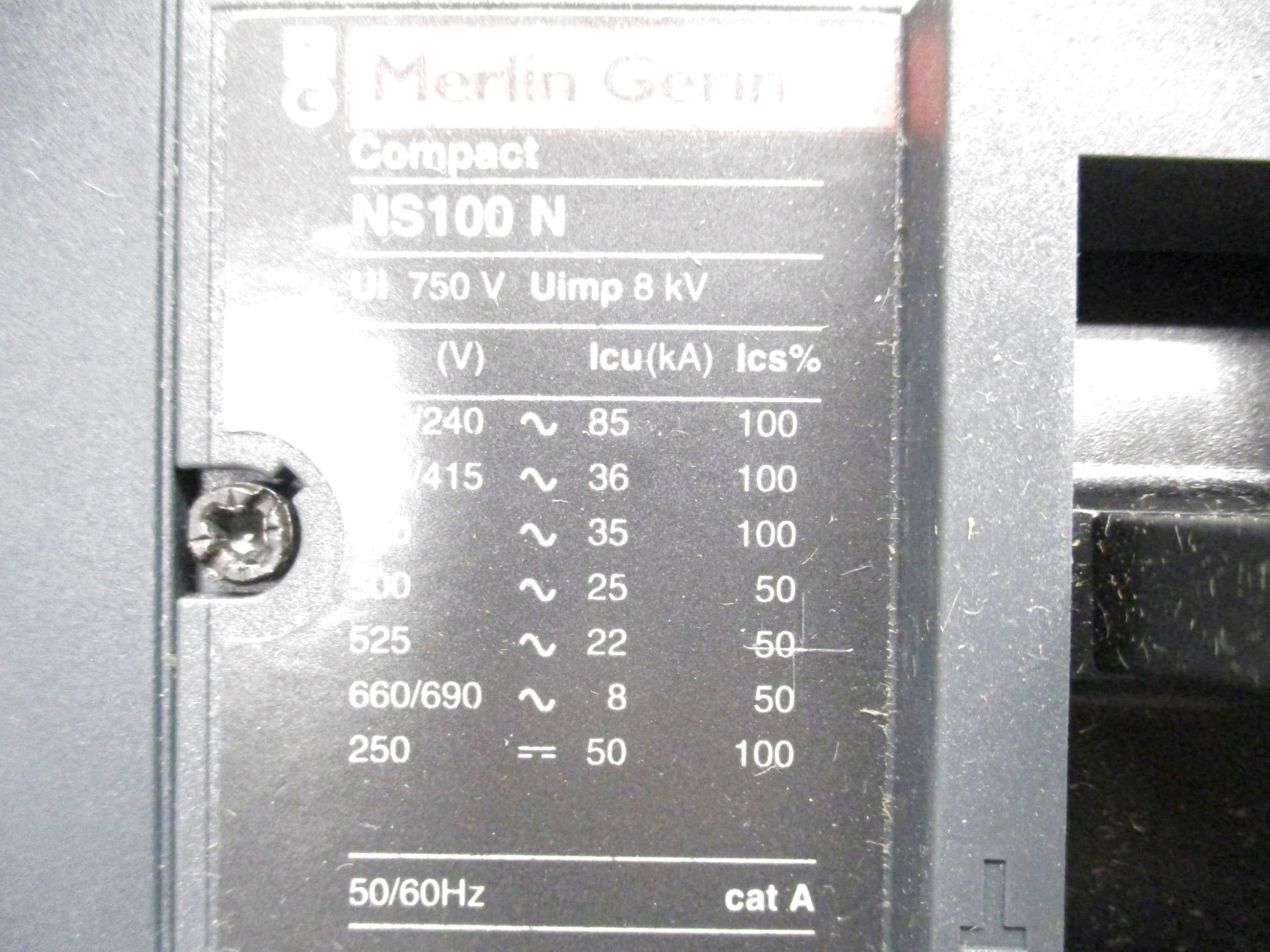MERLIN GERIN NS100N TM63D 29652 750V 63A NSMP
