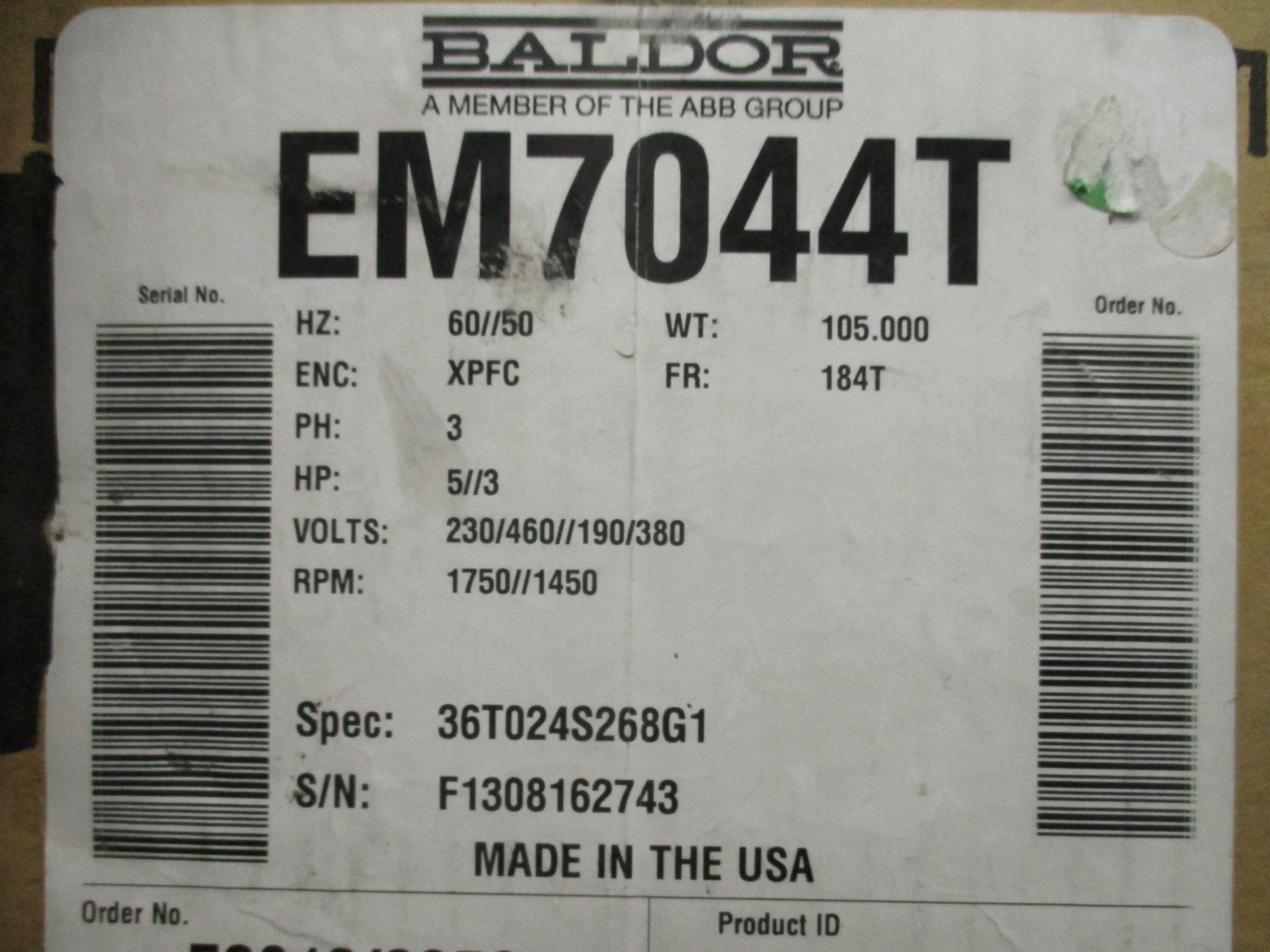 BALDOR EM7044T NSMP