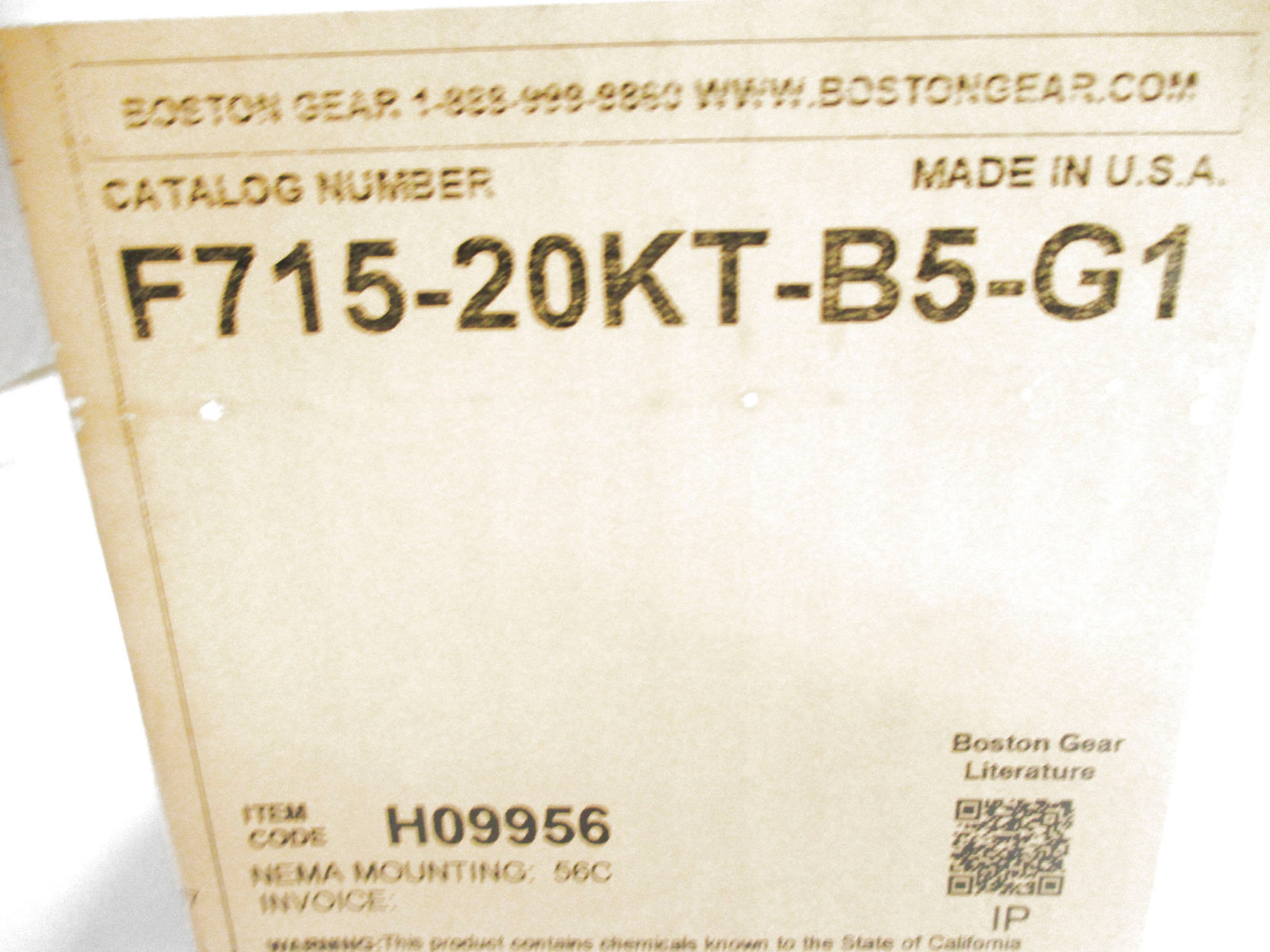 BOSTON GEAR F715-20KT-B5-G1 NSMP