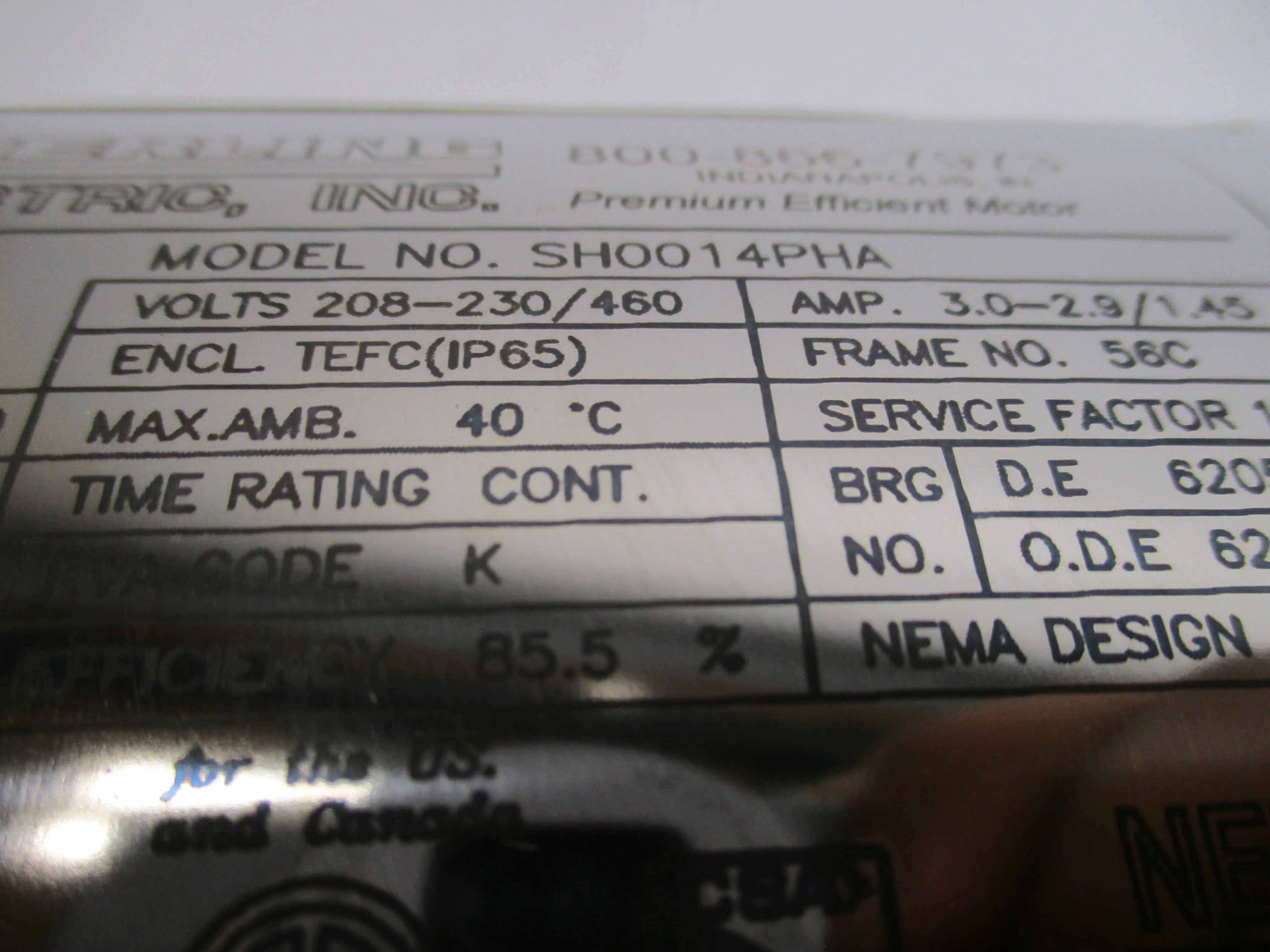 STERLING ELECTRIC SH0014PHA-2 NSMP